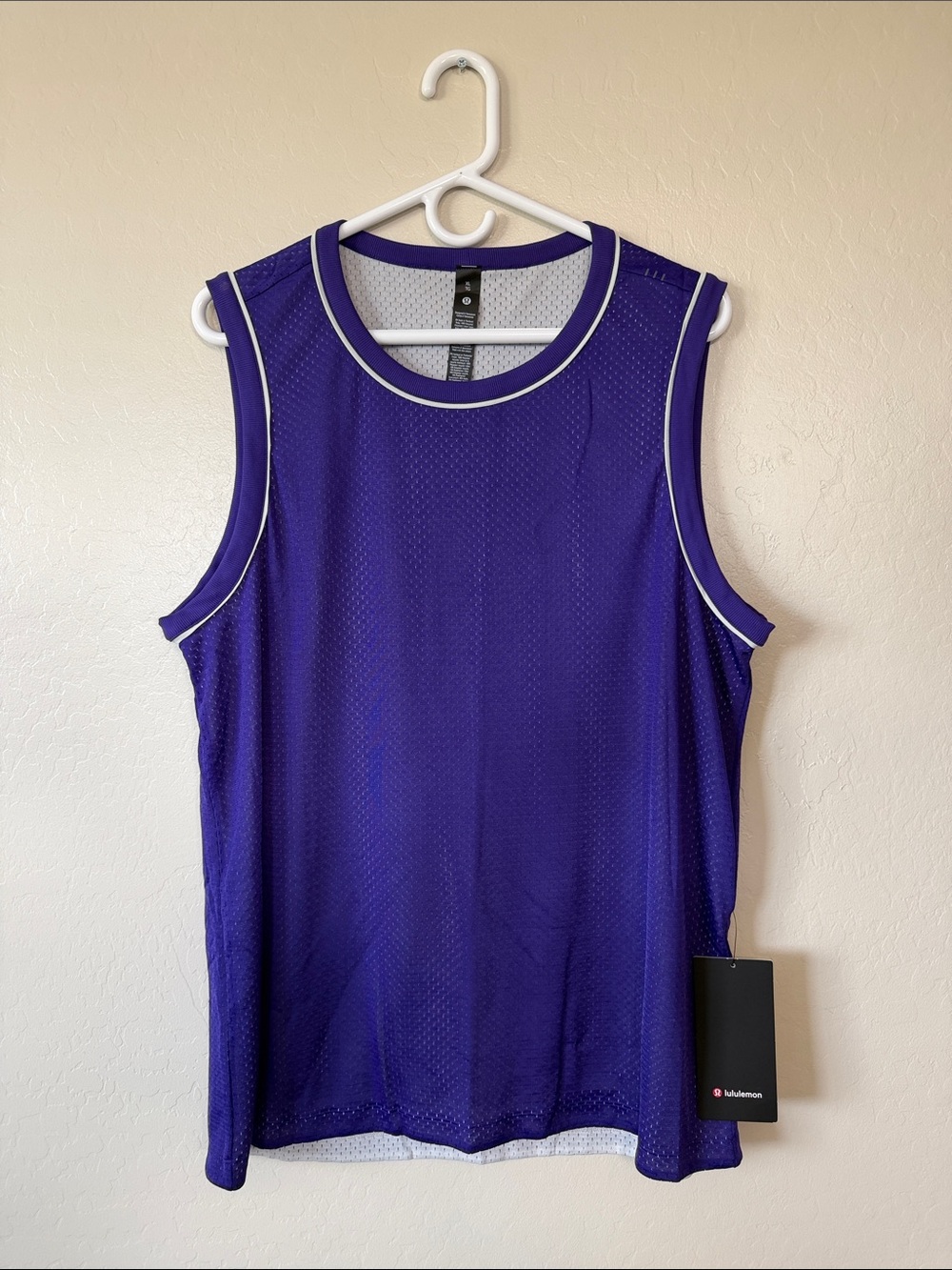 Lululemon athletica Purple Mesh Athletic Tank top double sided white